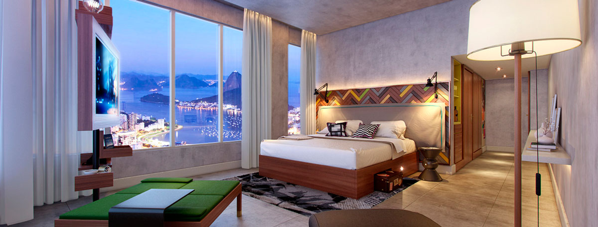 Bed Night View Hotel Yoo2 Río de Janeiro. Foto: yoo2.com