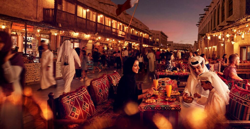 El mercado o zoco Souq Waqif en Doha Qatar