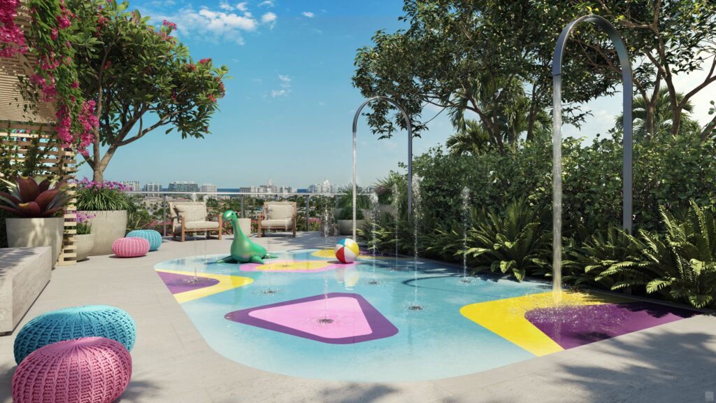 La Baia North Piscina tipo Pad Kids Splash condominios lujo Miami