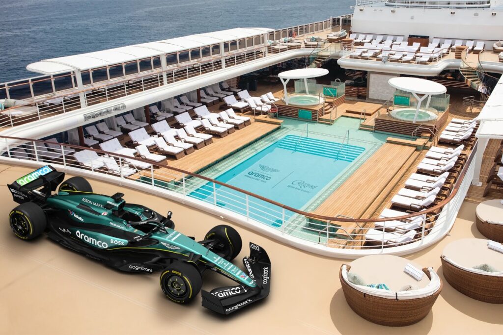 Regent Seven Seas Cruises and Aston Martin Aramco Formula One / Photo via RSSC