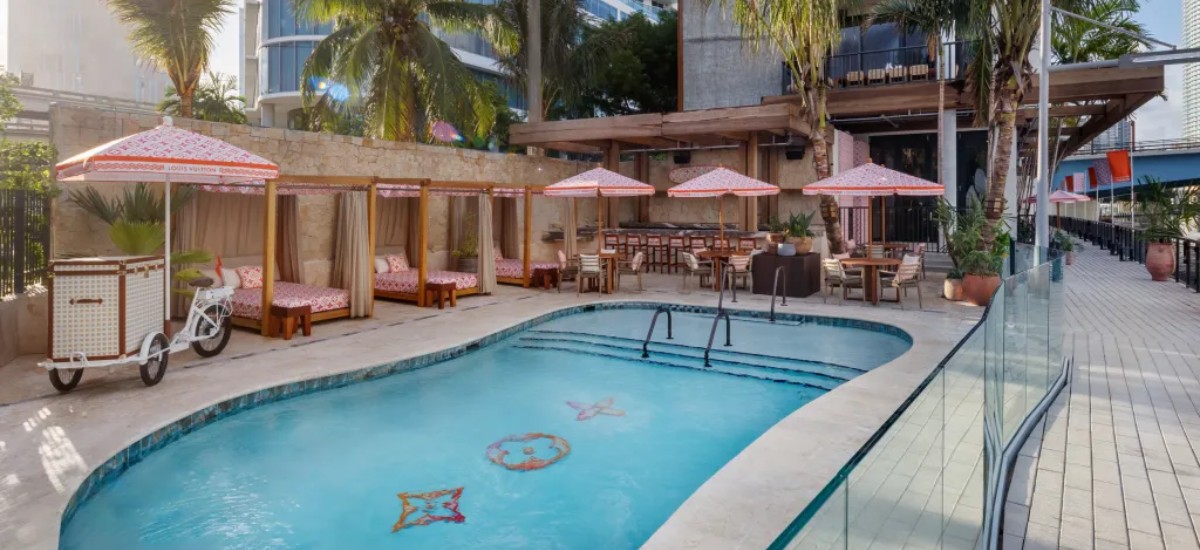 Louis Vuitton unveils exclusive pop-up and poolside paradise / Photo via Casa Neos Miami