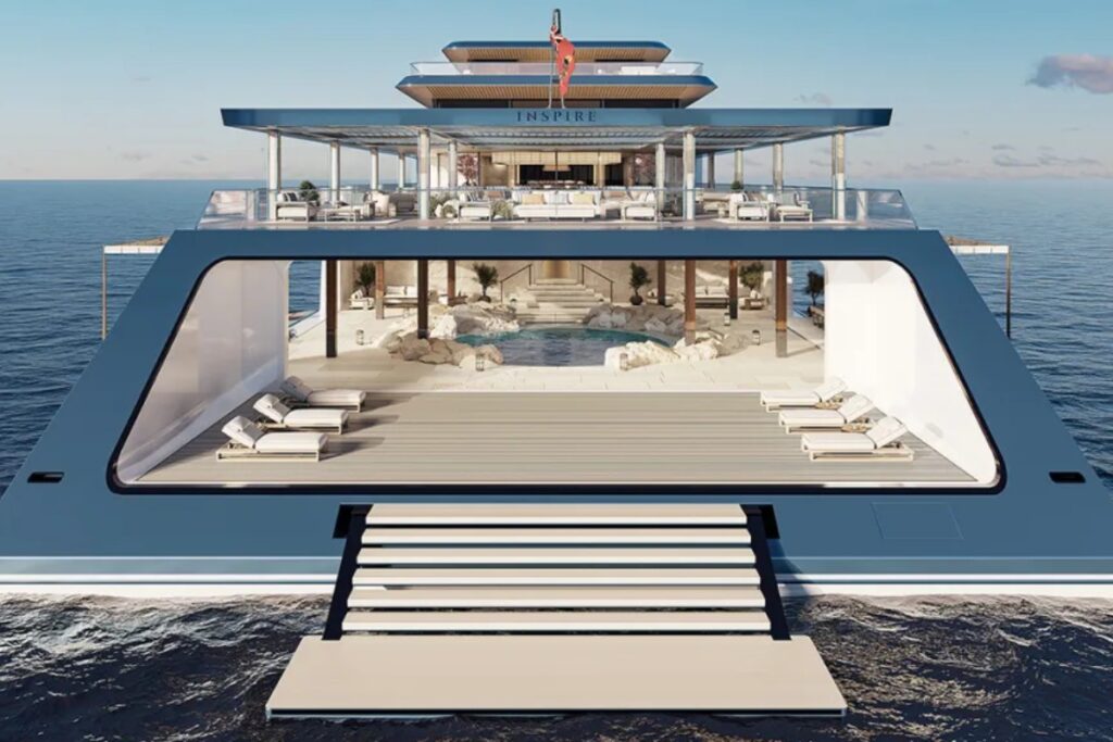 Gigayacht Inspire / Photo via Sinot Yacht Architecture & Design