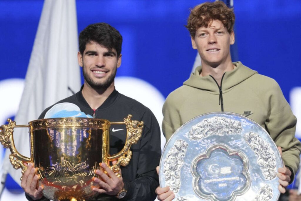 Alcaraz defeats Sinner in an electrifying Beijing Final / Photo via ATP