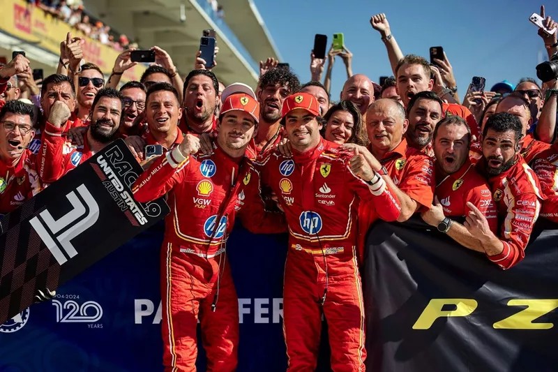 Ferrari shines with Leclerc and Sainz in Austin double podium / Photo via F1