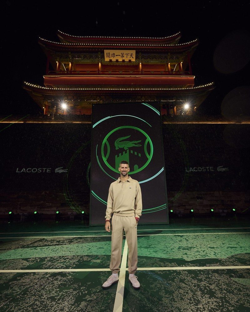 Lacoste and Novak Djokovic campaign on the Great Wall / Photo via Lacoste