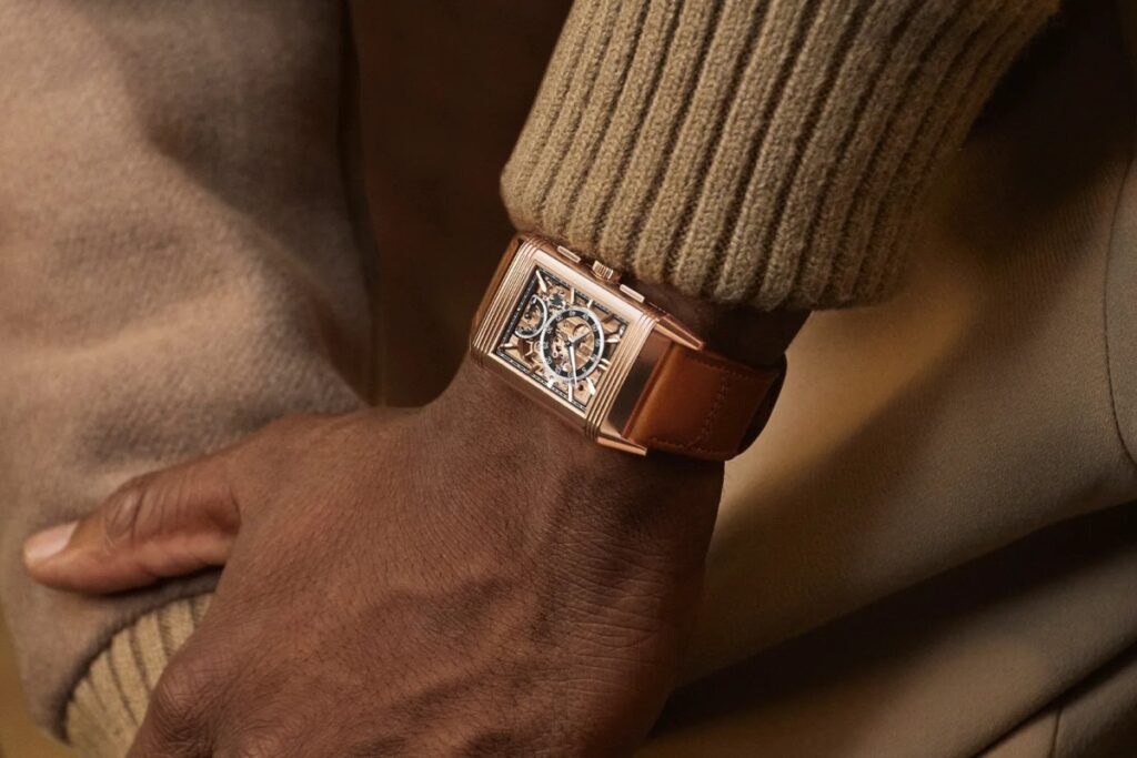 Reverso Tribute Chronograph gold pink / Photo via Jaeger-LeCoultre