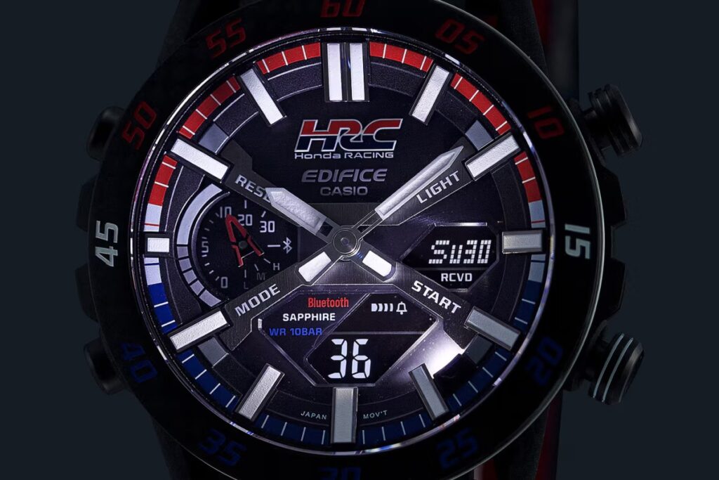 El reloj EDIFICE ECB2000HR-1A celebra la herencia de Honda en las carreras / Photo via Casio