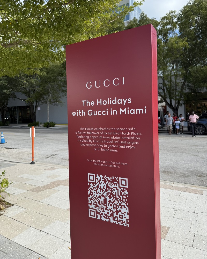 Gucci’s Winter Wonderland: A Celebration of Heritage and Art in the Miami Design District / Photo via Gucci