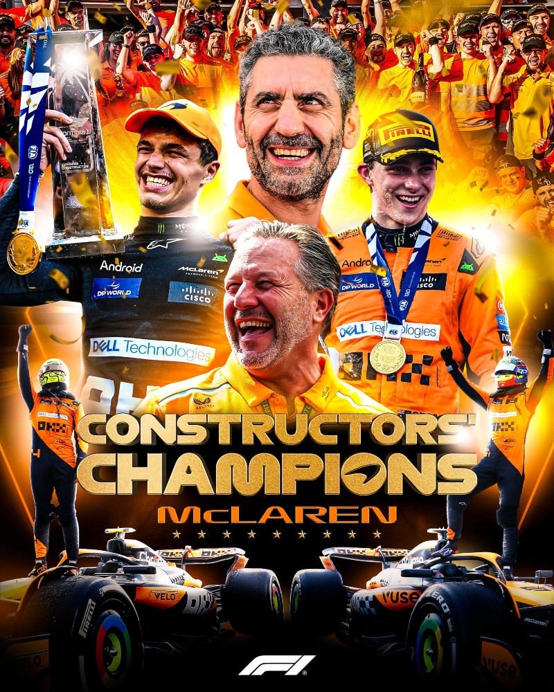 McLaren conquers Yas Marina to clinch 2024 F1 Constructors’ crown / Photo via F1