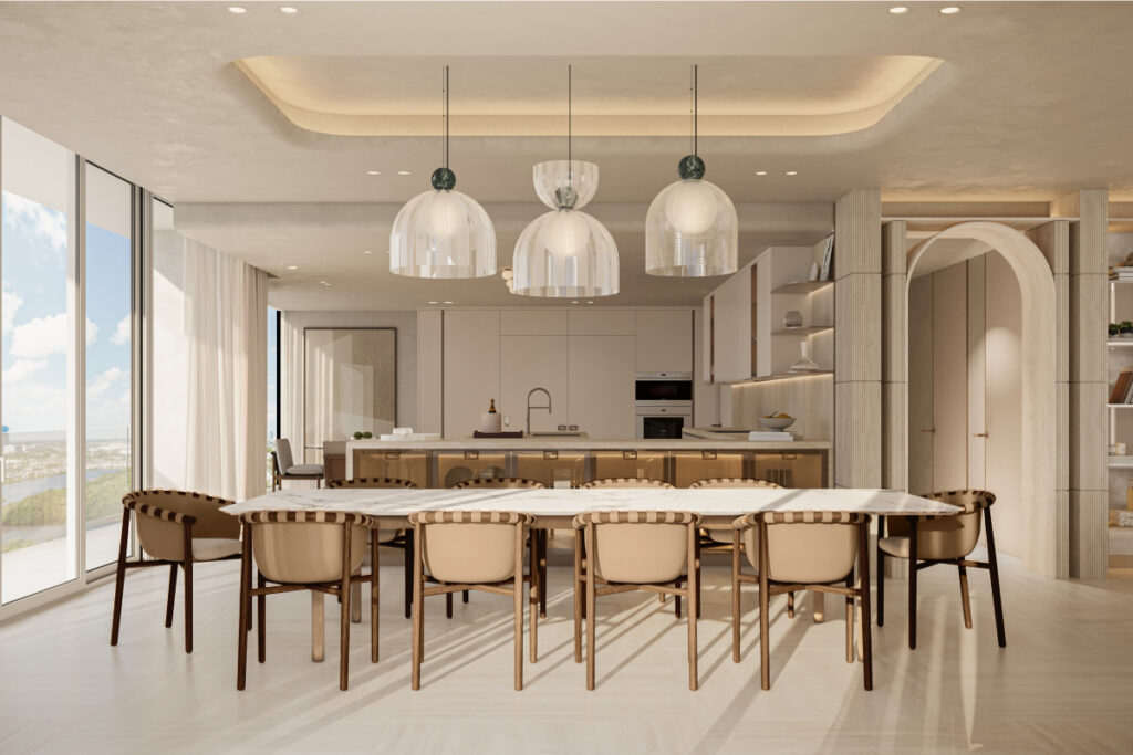 Fendi Casa Dining Kitchen view / Photo via Fendi Casa