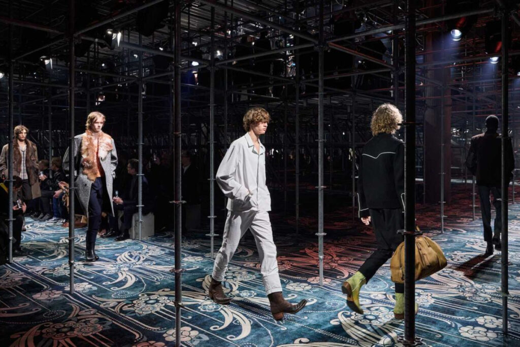 Prada’s A/W 2025 menswear collection, at Milan Fashion Week Men’s / Photo via Prada