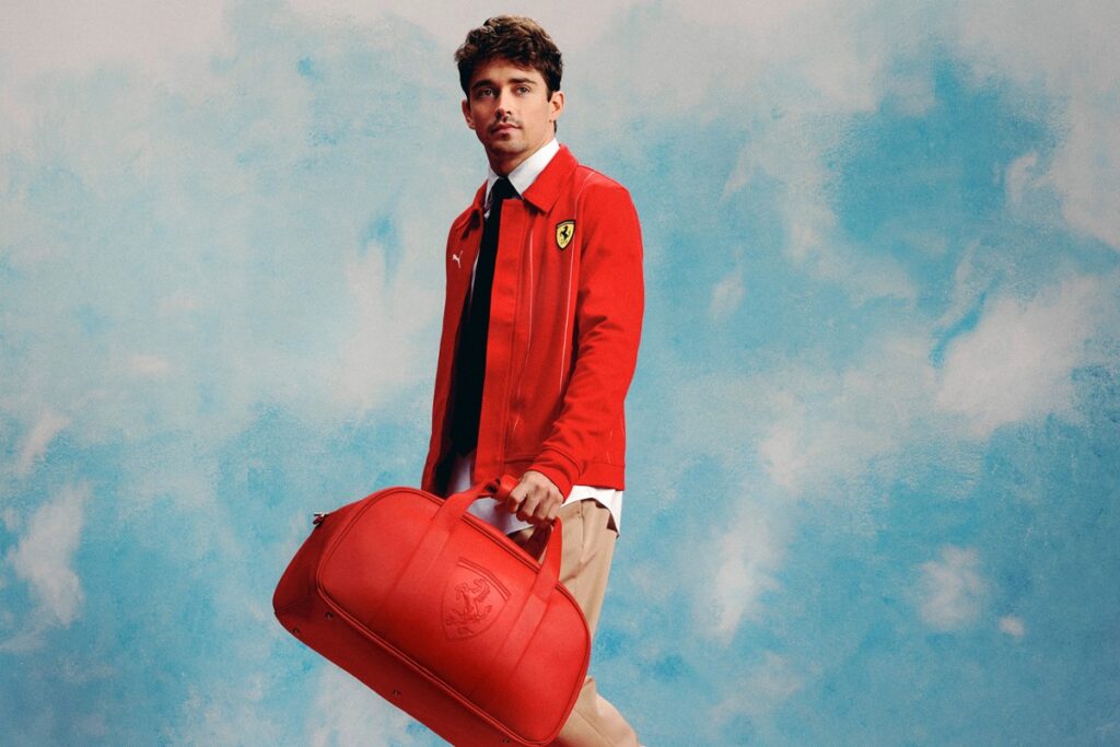 Charles Leclerc, a Puma ambassador and Scuderia Ferrari star driver, embodies the spirit of this collection / Photo via Ferrari