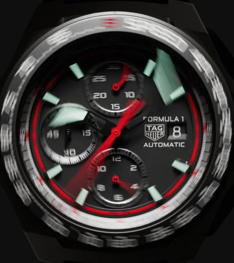 The new models also introduce vibrant colors inspired by the excitement of night racing / Photo via TAG Heuer