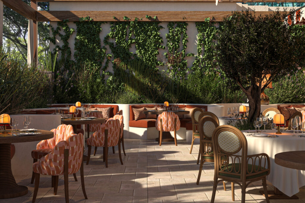 Rendering of Claudie's restaurant inside terrace / Photo courtesy Riviera Dining Group