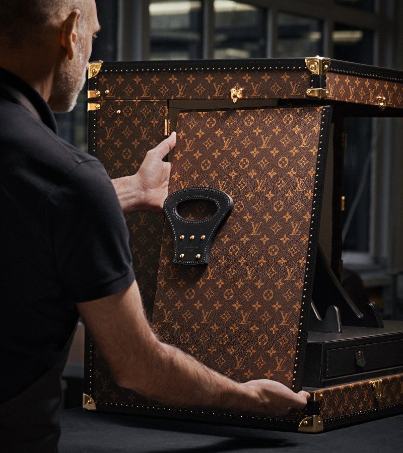 At the culmination of the season, the Louis Vuitton x F1 trunk will safeguard the championship trophy before it is awarded to the top driver of the year / Photo via Louis Vuitton