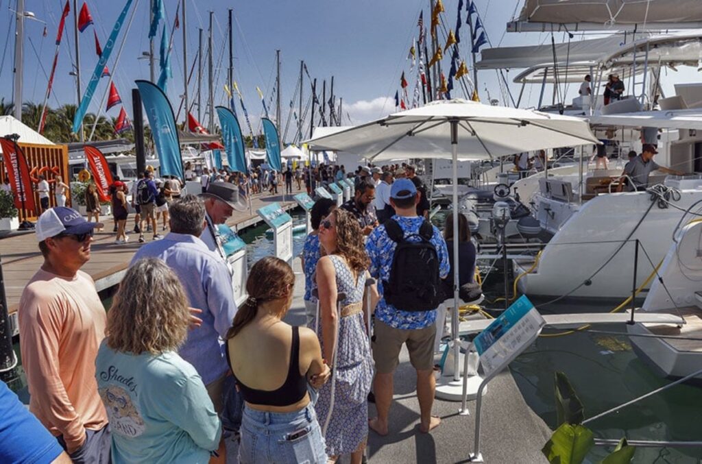 With more than 1,000 exhibitors participating, attendees at this premier U.S.-based event can look forward to visiting various in-water locations / Photo via Miami Boat Show