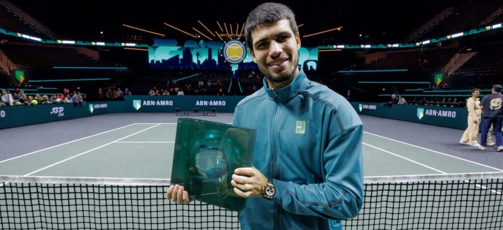 Carlos Alcaraz has won 17 titles in his professional tennis career. These include four Grand Slam titles, five ATP Masters 1000 titles / Photo via ATP Rotterdam