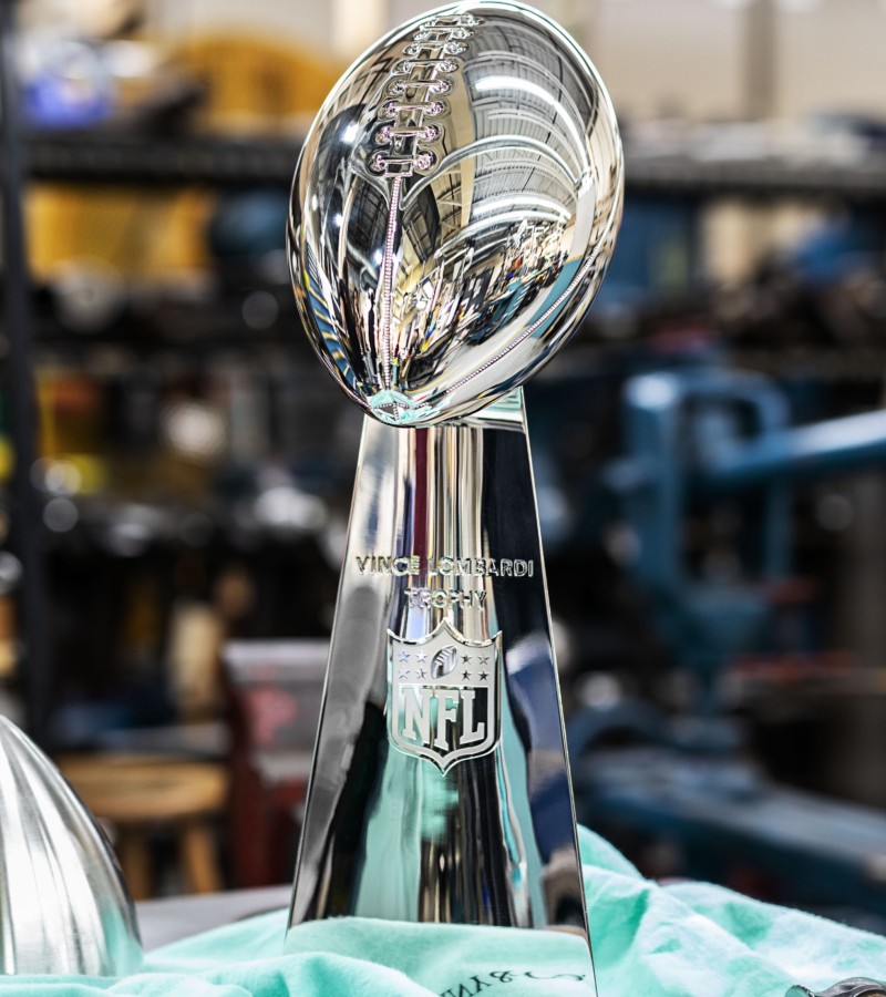 The Vince Lombardi Trophy, which represents the pinnacle of success in professional football / Photo via Tiffany & Co.