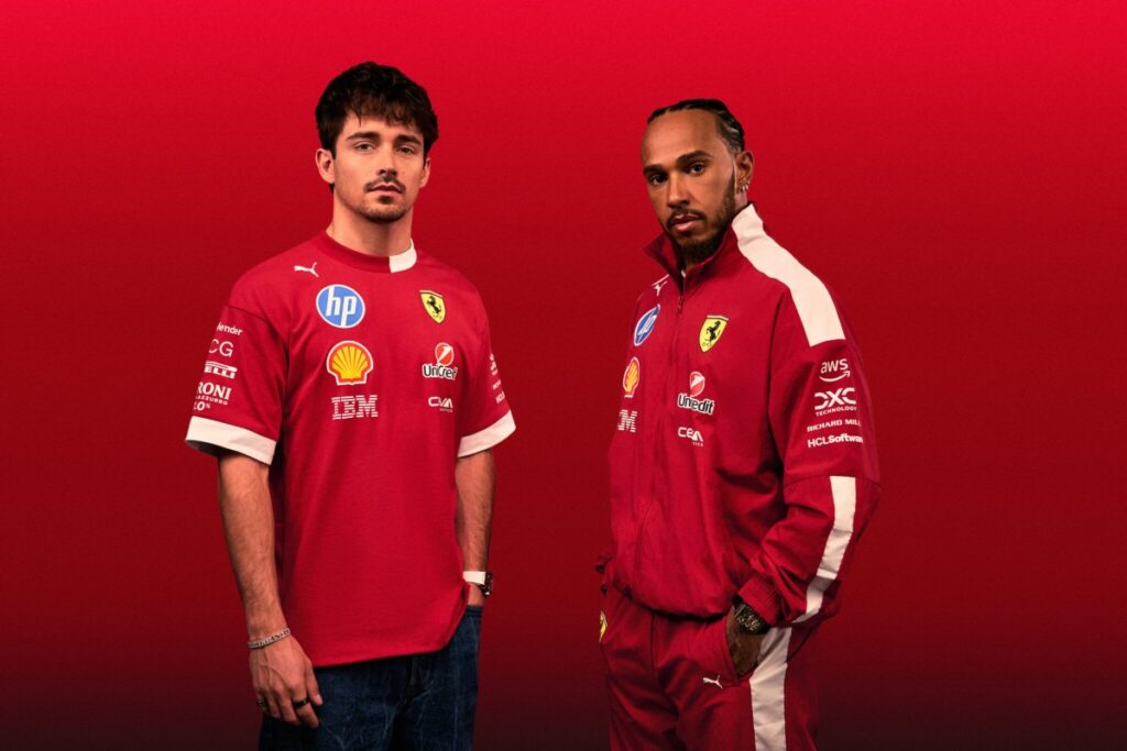 Charles Leclerc and Lewis Hamilton wearing 2025 Replica Collection / Photo via Puma