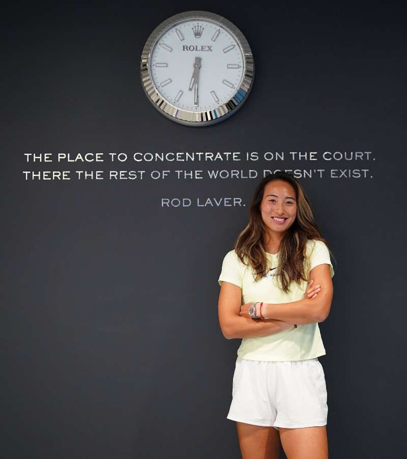 Qinwen Zheng (CHN) and Rolex at the 2024 Australian Open on Tuesday, January 23, 2024 / Photo via TENNIS AUSTRALIA