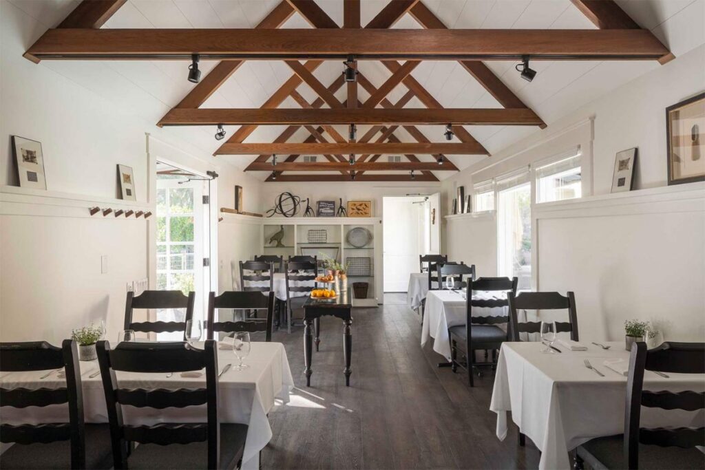 The Restaurant, a fine dining establishment since the boutique hotel’s inception over two decades ago / Photo via Farmhouse Inn