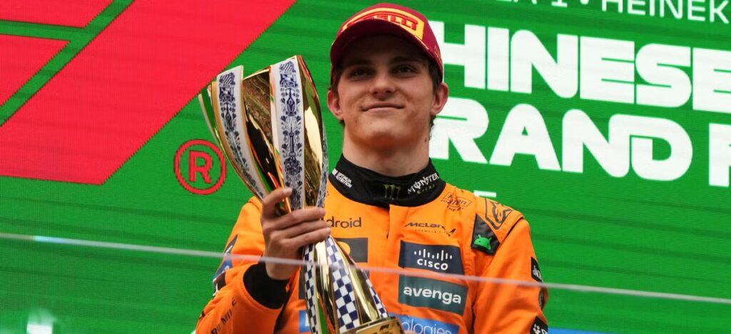 Oscar Piastri delivered an outstanding performance at the Chinese Grand Prix, claiming his third career Formula 1 victory while leading McLaren to an impressive one-two finish / Photo via F1