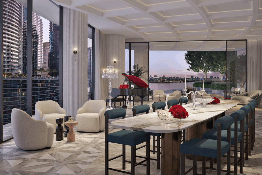 Baccarat Residences offers crystal-inspired elegance and breathtaking views of Biscayne Bay and the Miami River / Photo Baccarat Residences