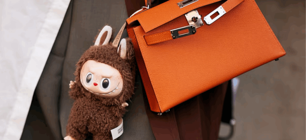 Few could have predicted that Labubu would become a regular accessory on the arms of Hermès devotees / Photo Launchmetrics Spotlight through Cosmopolitan.com