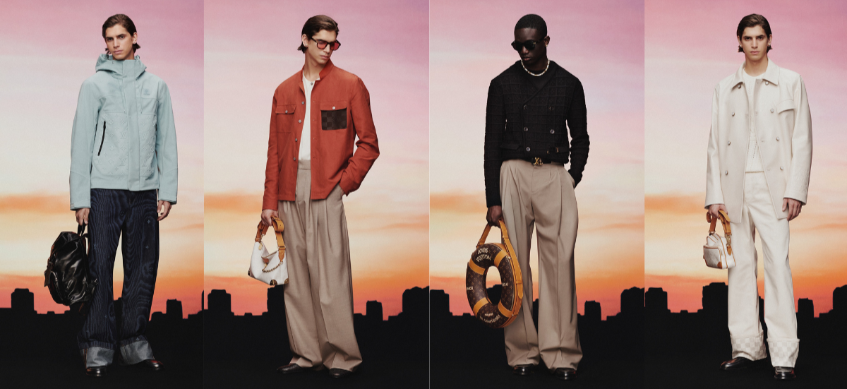 This latest chapter—referred to as the “arrival wardrobe”—blends the boundaries between resort leisure and elevated daywear / Photo via Louis Vuitton