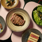 Part of the menu: rib eye, katsu sando, Dekotora nigiris, and mushrooms in Niño Gordo / Photo Ruben Cabrera