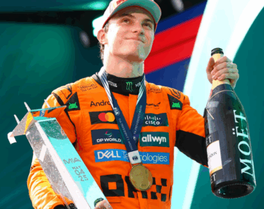 The 2025 winner’s trophy, claimed by McLaren’s Oscar Piastri, is a stunning testament to Tiffany’s heritage of fine silver craftsmanship / Photo via Formula1.com