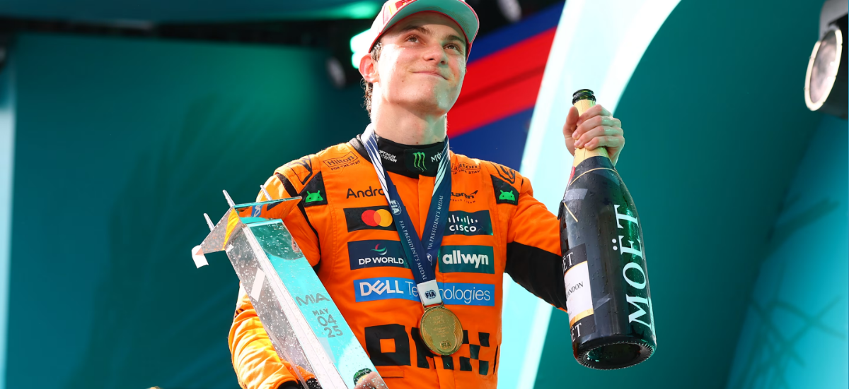 The 2025 winner’s trophy, claimed by McLaren’s Oscar Piastri, is a stunning testament to Tiffany’s heritage of fine silver craftsmanship / Photo via Formula1.com