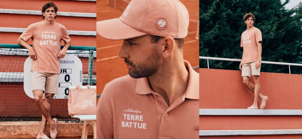 The polos and shorts mimic the look of worn court textures using layered patterns and unique stitching. It’s more than apparel—it’s a visual tribute to the battlefields of clay tennis / Photo Lacoste