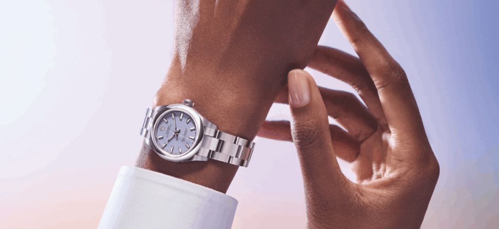The Rolex Oyster Perpetual 28, featuring a delicate lavender matte dial / Photo Rolex