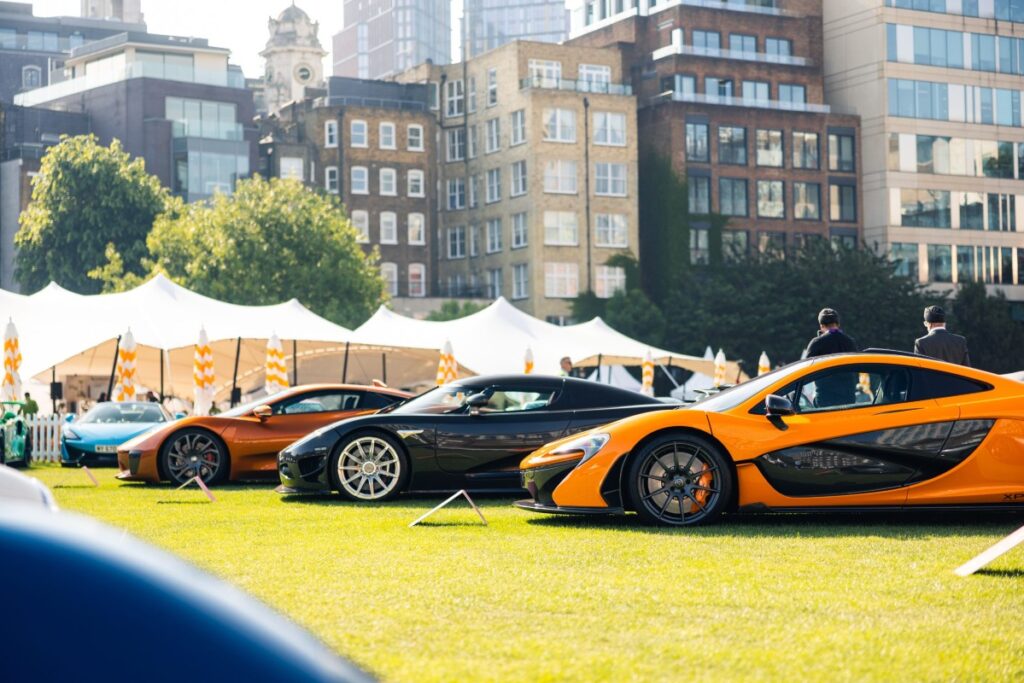 Hypercars also feature the legendary trio often dubbed the “Holy Trinity”: the McLaren P1, Ferrari LaFerrari, and Porsche 918 Spyder / Photo via London Concours