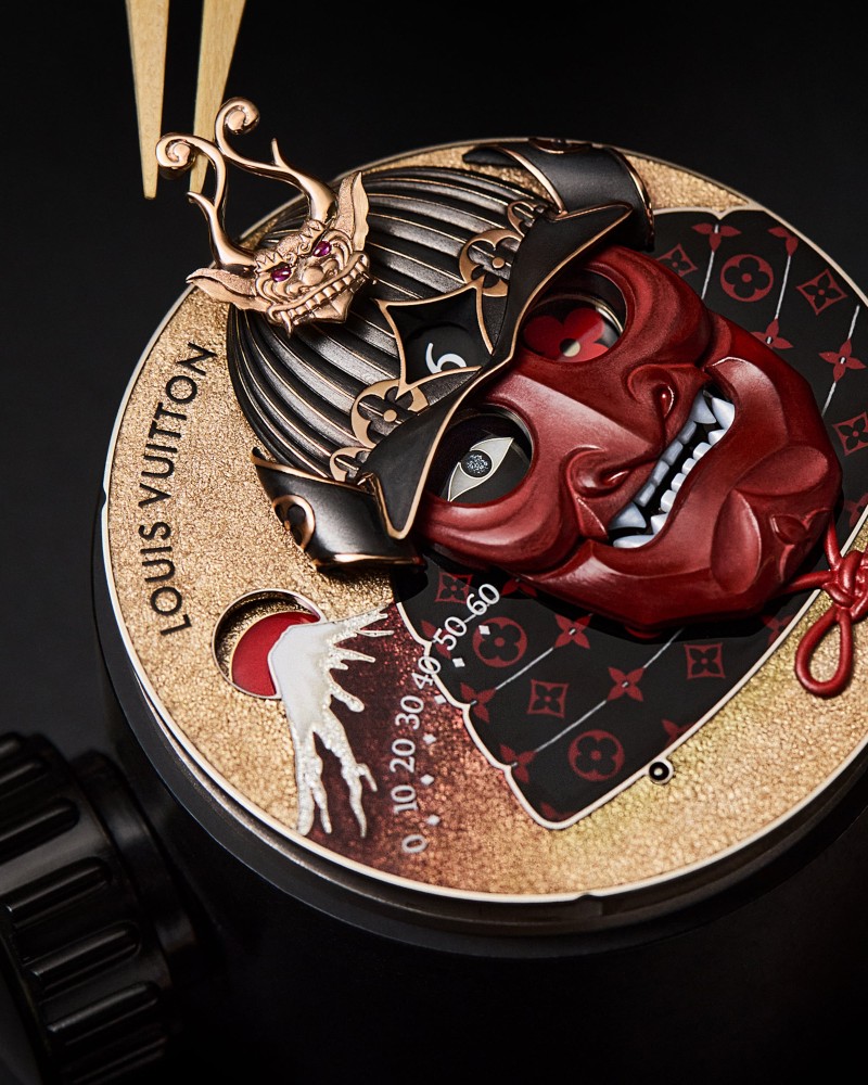 The Tambour Bushido Automata draws its soul from the Bushido code, the moral and ethical framework of the Japanese Samurai / Photo via Louis Vuitton
