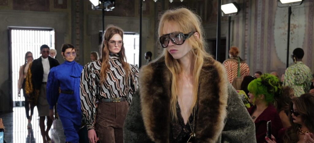 In staging Gucci’s Cruise 2026 show within the storied walls of Palazzo Settimanni / Photo via Gucci