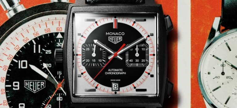 The Swiss watchmaker introduces a bold new timepiece: the TAG Heuer Monaco Chronograph Stopwatch. / Photo TAG Heuer