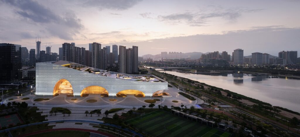 Hengqin Culture & Art Complex, a monumental 142,560-square-meter project designed to become a cultural anchor in one of China’s most rapidly evolving urban centers / Photo via Hengqin Culture & Art Complex