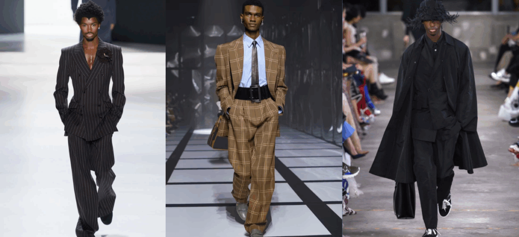 The zoot suit is instantly recognizable for its exaggerated, yet sophisticated silhouette in the lookbooks of fashion bransa such as Gucci, Valentino y Dolce & Gabbana / Photos Archive