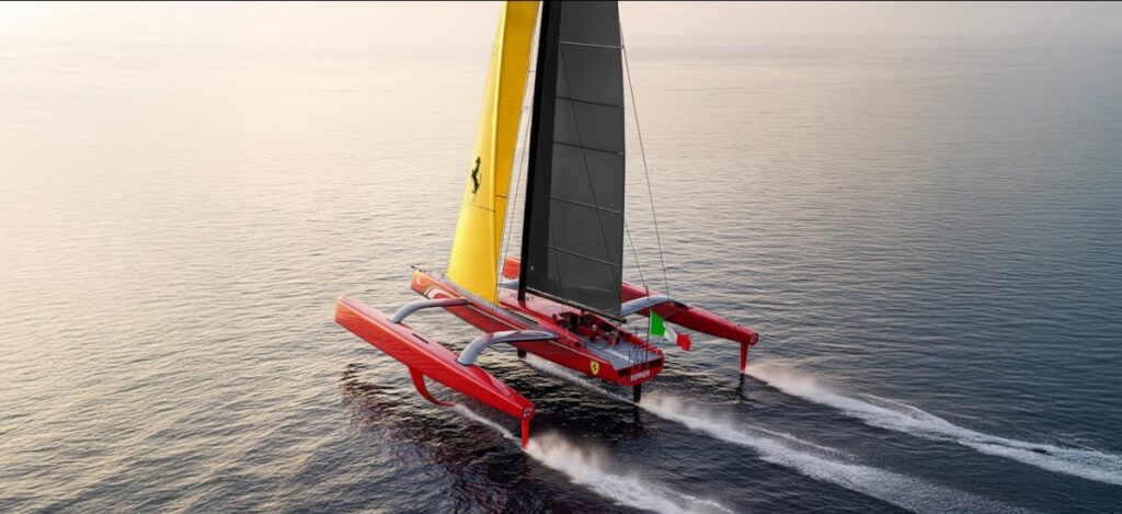 he Hypersail is a pioneering yacht driven by Ferrari’s famed racing DNA and engineered to operate entirely on renewable energy
