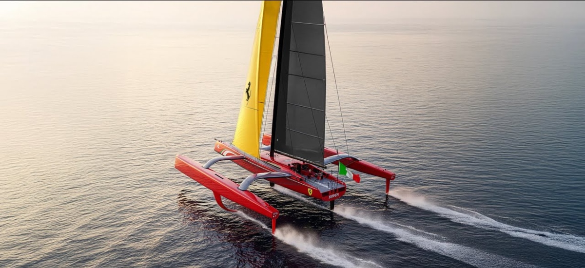 he Hypersail is a pioneering yacht driven by Ferrari’s famed racing DNA and engineered to operate entirely on renewable energy