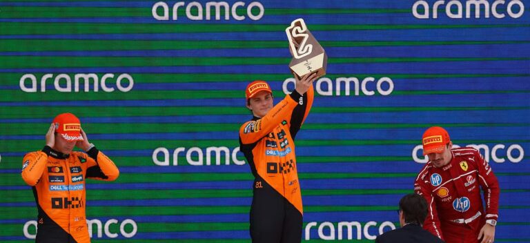 Oscar Piastri claimed a commanding victory at the Spanish Grand Prix 2025, crossing the finish line ahead of his teammate at McLaren / Photo via F1