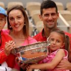 His wife, Jelena Ristic, whom he married in 2014, and their two children form the foundation that keeps him grounded and inspired / Photo via Roland Garros