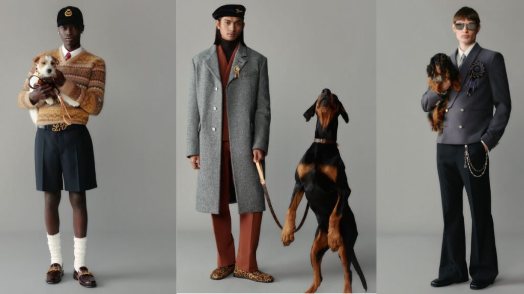 LV Animal motifs appear on silk bandanas and ties. Trunk‑detail belts feature pin-embellished buckles, while jewelry echoes trunk heritage. / Photo LV