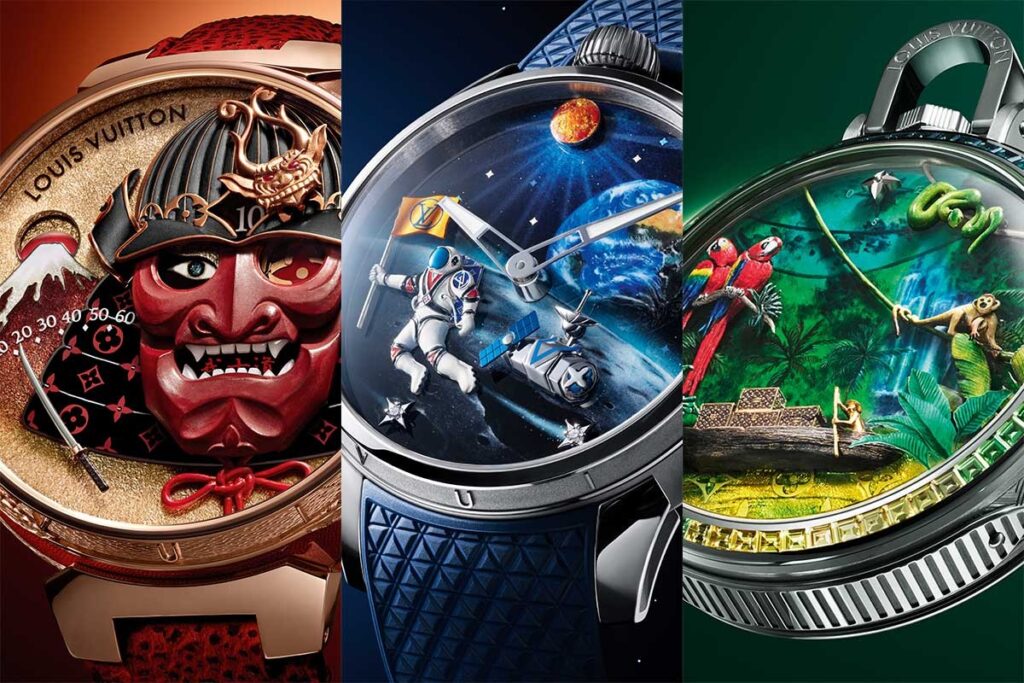 Each model reflects the brand’s relentless pursuit of technical brilliance, artisanal artistry, and narrative-driven design / Photo via Louis Vuitton