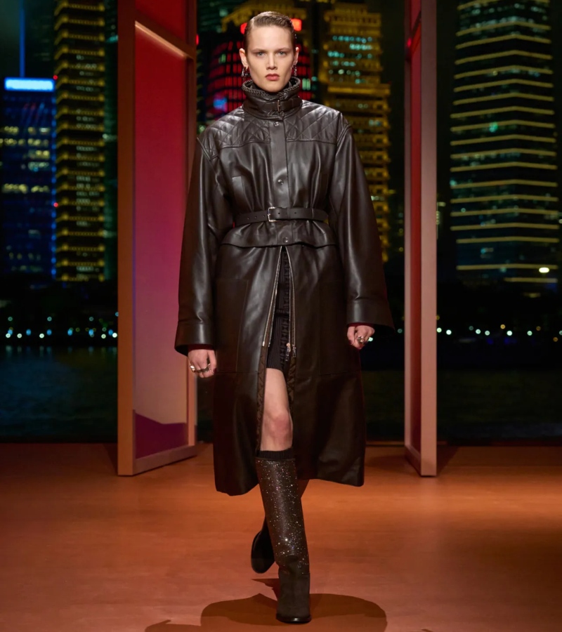 Floor-to-ceiling shutters opened to reveal the futuristic towers of Shanghai, as if lifting the curtain on a dream of urban elegance. / Photo Hermes