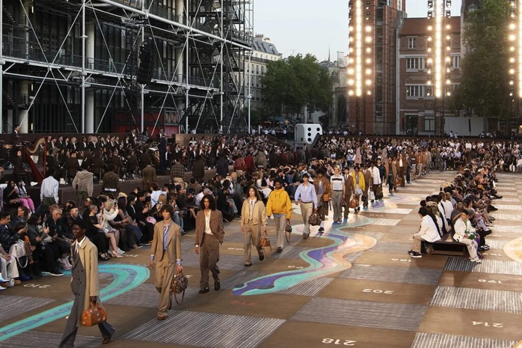 Front row guests included Beyoncé, Jay-Z, Karol G, Wembanyama, PinkPantheress, Spike Lee, and more. / Photo Louis Vuitton