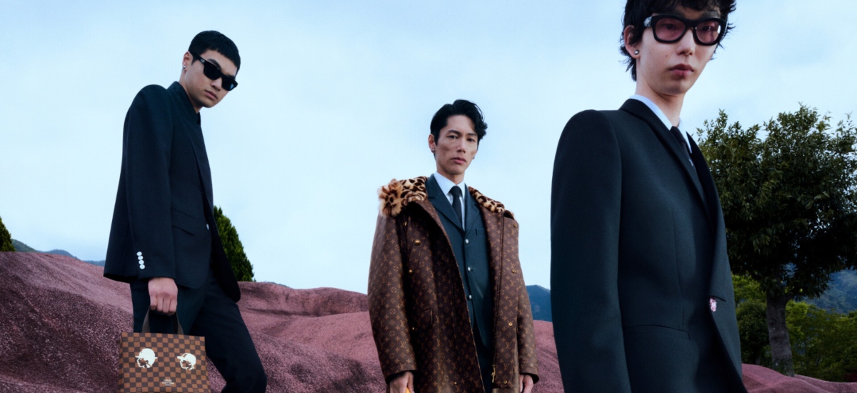 Pharrell Williams and NIGO, long-time collaborators, unite once again to blend their aesthetics in the Louis Vuitton Men’s Fall/Winter 2025 Ready-to-Wear collection campaign. / Photo Louis Vuitton