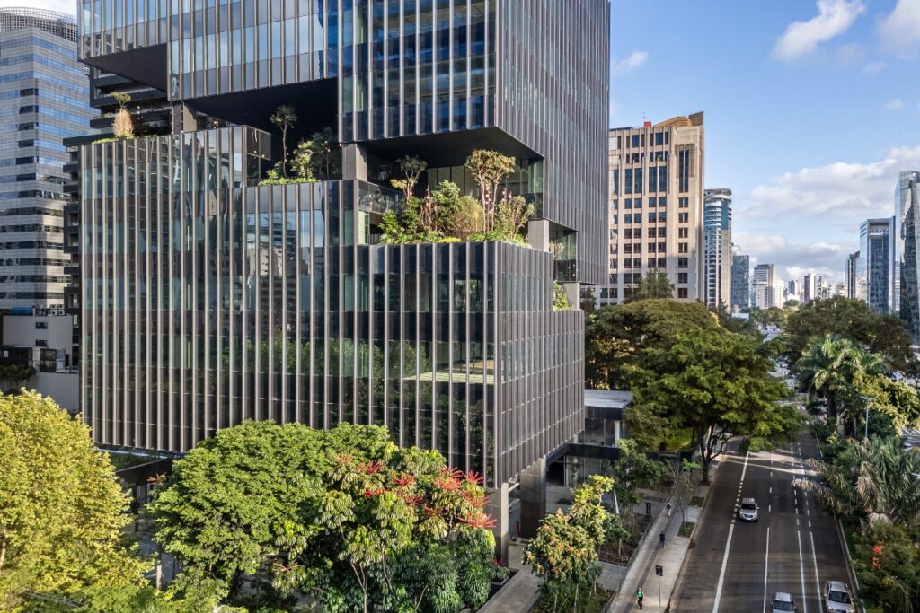 At the heart of Salma Tower’s vision is a deep commitment to biophilic office design / Photo via Pedro Mascaro